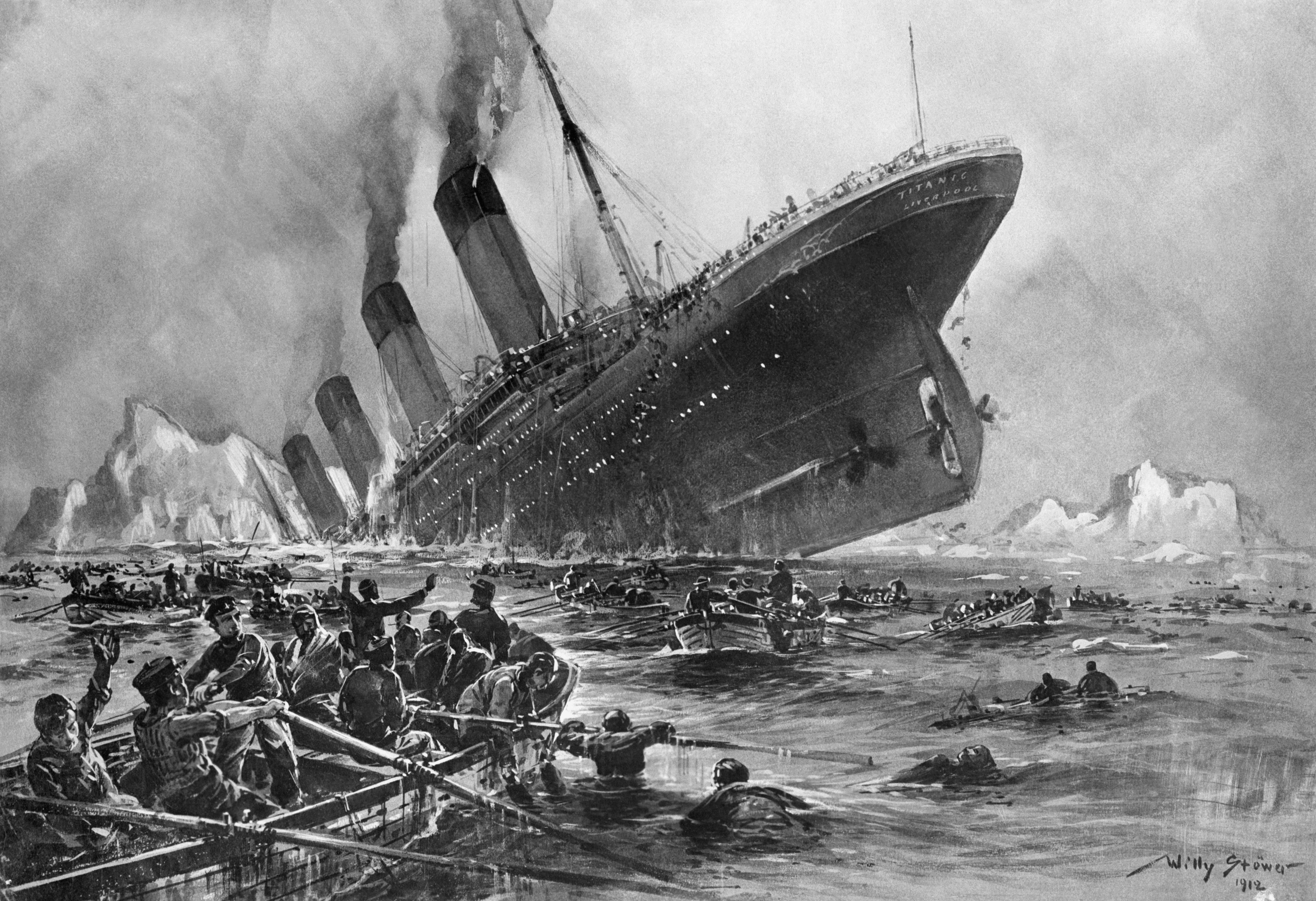 Early depiction of sinking